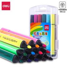 得力(deli)可水洗水彩笔 学生儿童画画 绘画勾线涂色颜色文具玩具美术用品画材