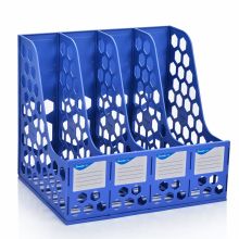 广博(GuangBo)升级版四联文件框稳固型文件筐栏蓝色单个装WJK9399A