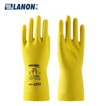 LANON兰浪SR206 进口天然橡胶耐酸碱手套乳胶防水防滑工业实验室清洁劳保 